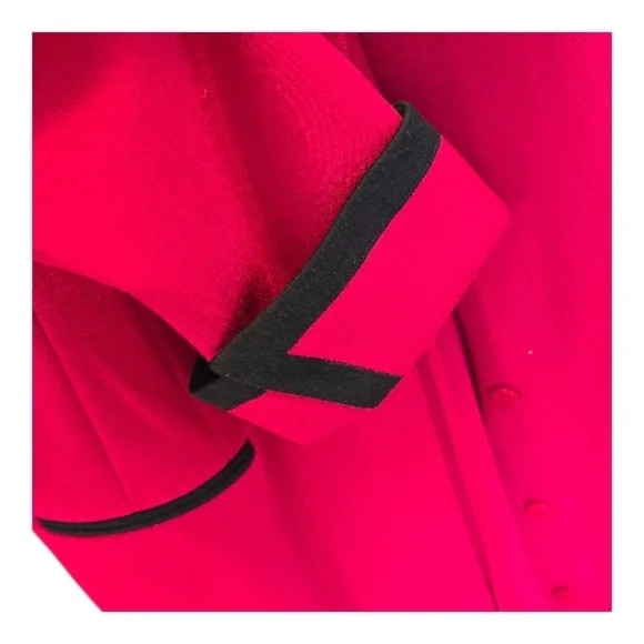 Leslie Fay Red Coat with Black Accents - Picture 3 of 5